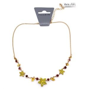 Pilgrim Swarovski‎ Floral Necklace Gold Botanical Crystal